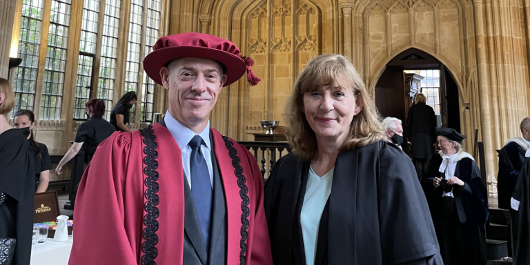 Neil Simpkins and Christine Gerrard at the Divinity School