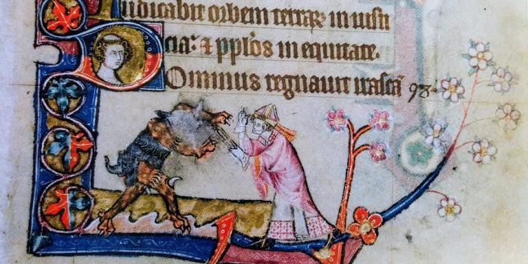 Medieval devil from a manuscript