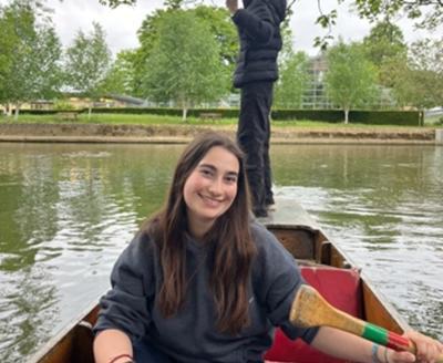 Rafaela on a punt