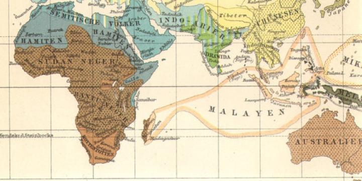 Ethnographic map of Africa, from Meyers Blitz-Lexikon (1932).