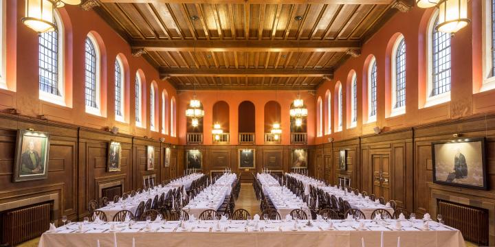 LMH Dining Hall prepared for a formal dinner